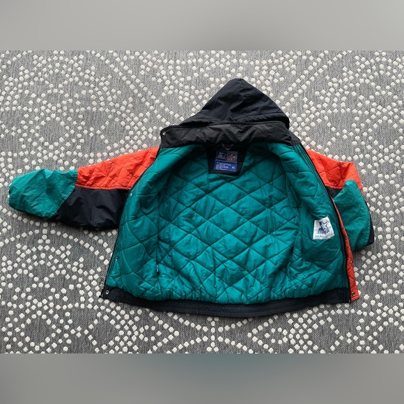 Miami Dolphins RARE NFL Starter Coat Kids Youth Boys Girls XS Black Orange Teal - Picture 13 of 14